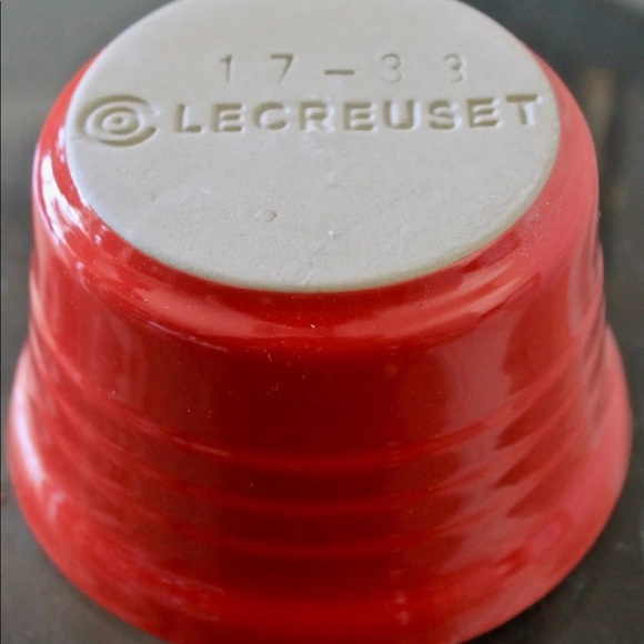LE CREUSET POTERIE RED FRENCH RAMEKINS STONEWARE - Picture 4 of 5